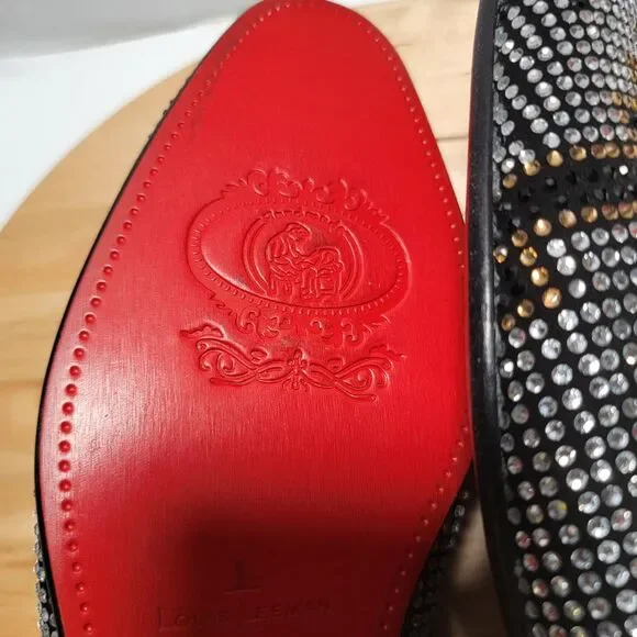 Louis Leeman Crystal Studded Loafers Men’s 45 Made in Italy Red Sole NWOB Louis Leeman Crystal Studded Loafers Men main image 2